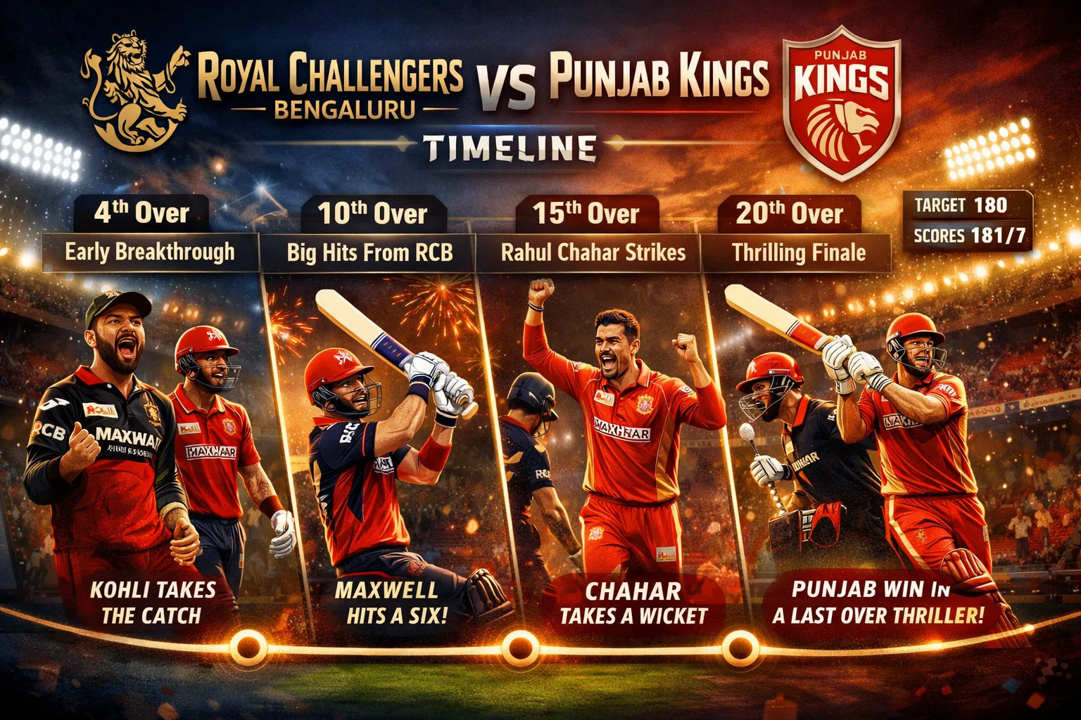 royal challengers bengaluru vs punjab kings timeline